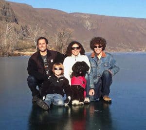 Bryan Roth, his wife Heidi, their sons Dylan and Nicholas, and Alli, their 4-year-old Portuguese Water Dog