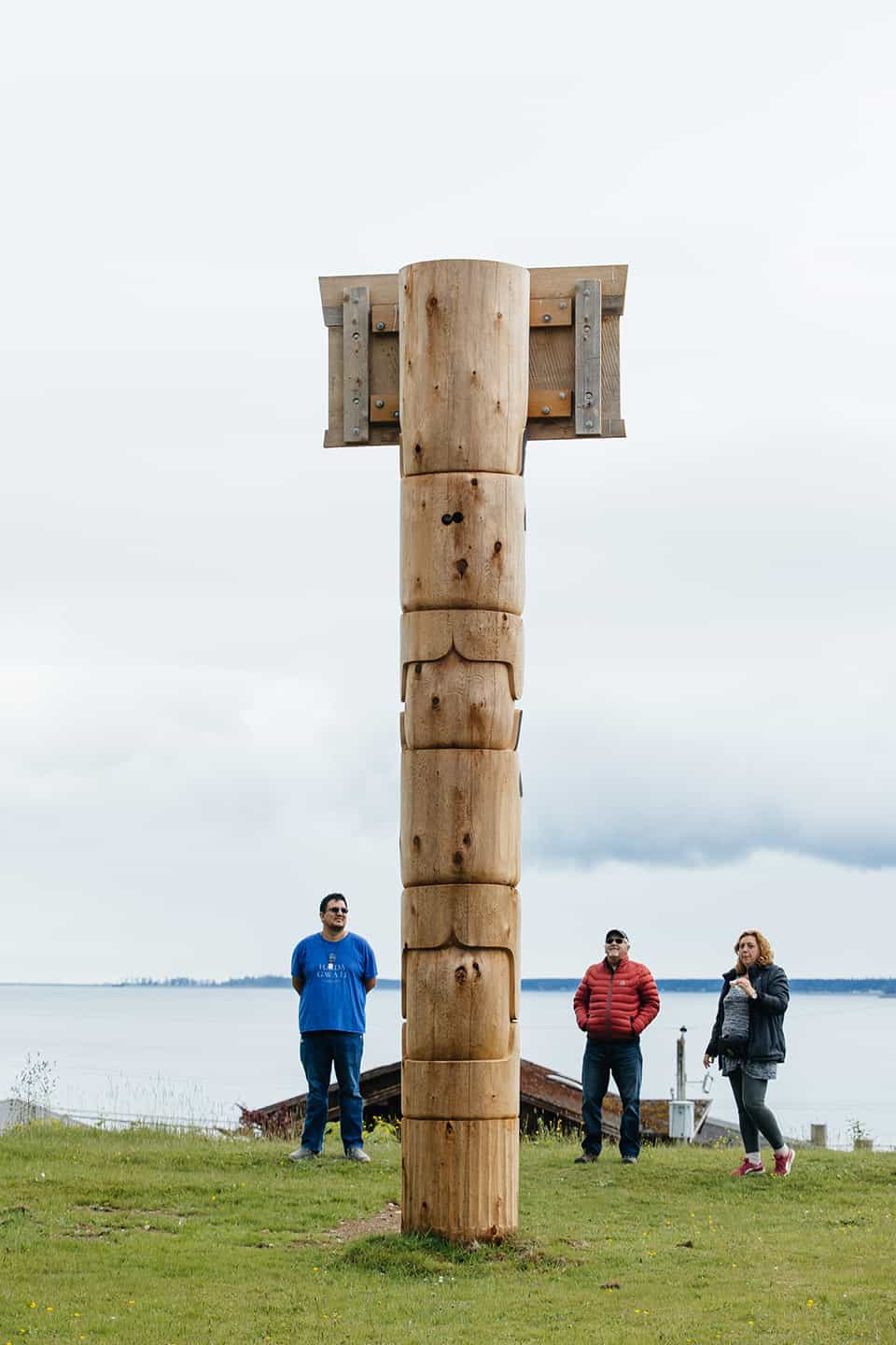 the ancient Haida village of K’uuna Llnagaay (Skedans)—the third largest in an archipelago of 150 islands known as Haida Gwaii, off British Columbia’s west coast.