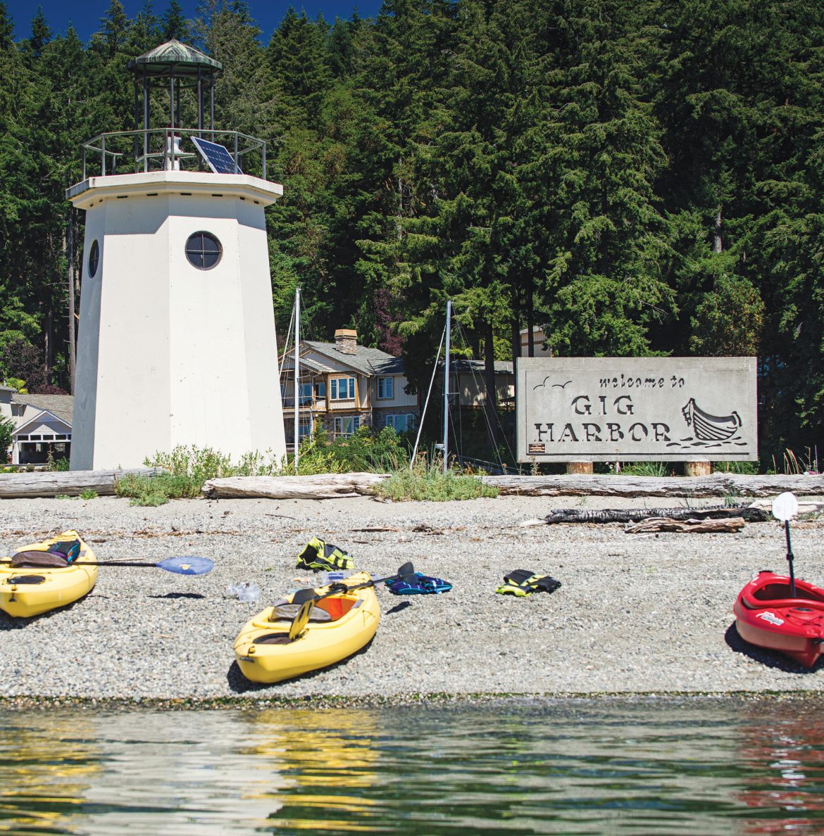 One of the best ways to spend a summer day in Gig Harbor is by renting a kayak or paddleboard and hitting the water.
