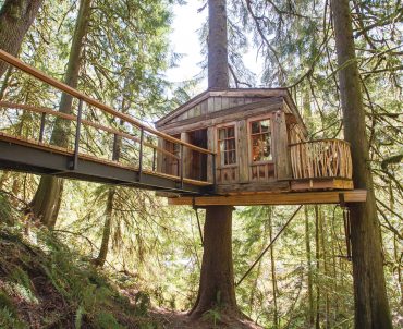 Temple of the Blue Moon was TreeHouse Point’s first treehouse, inspired by the Parthenon’s classic lines.