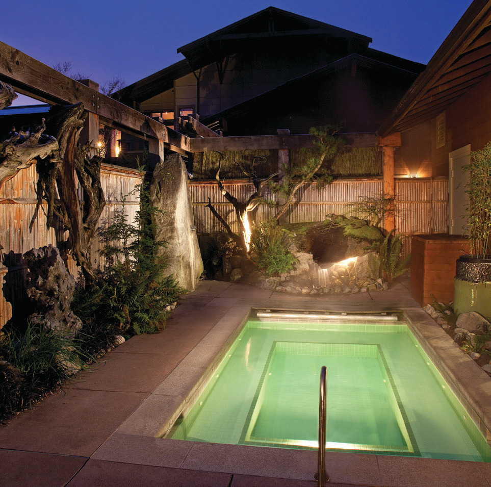 The relaxation pool at Willows Lodge is the perfect way to unwind on a romantic getaway.
