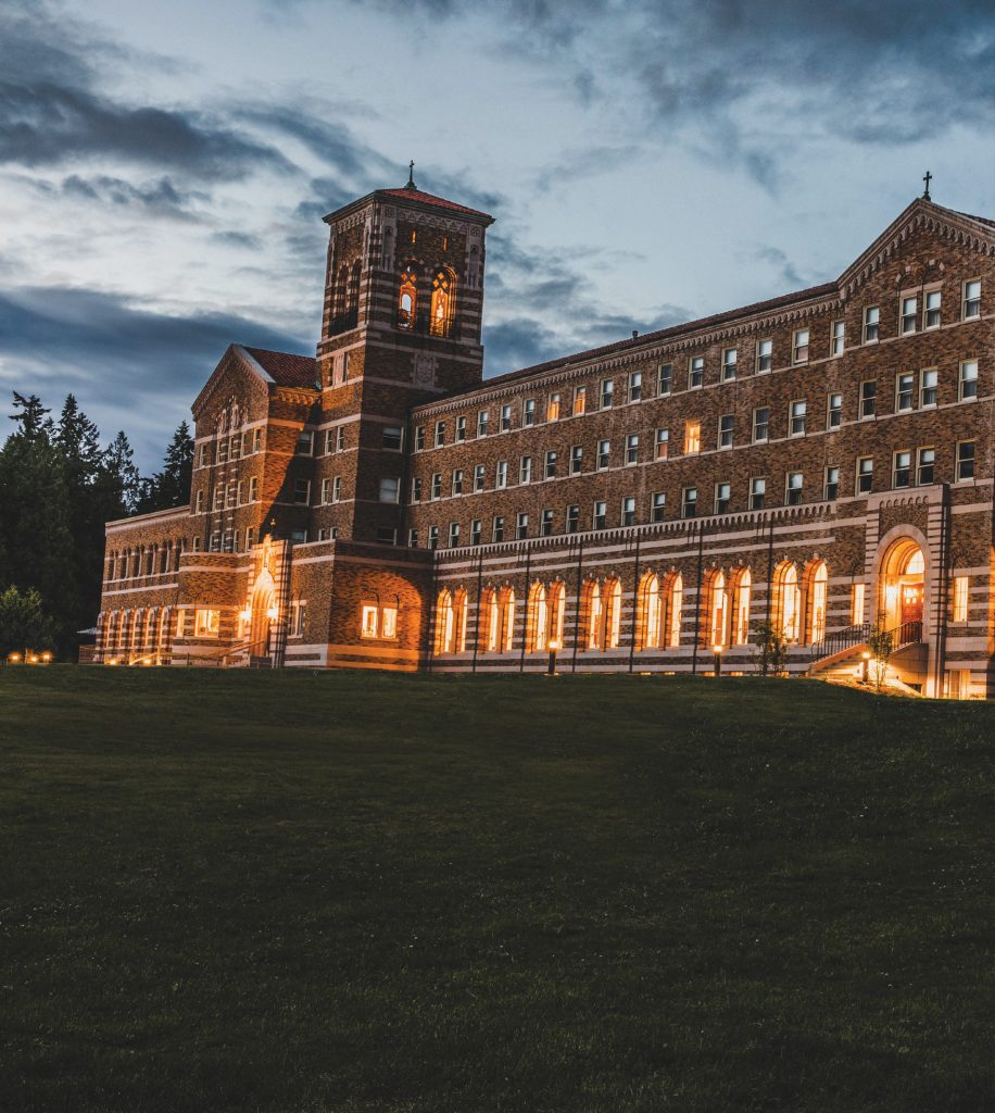 The Lodge at St. Edward offers rich history, gallery-like hallways filled with art, a well-appointed spa and dining and cocktail options on 326 acres near Lake Washington.