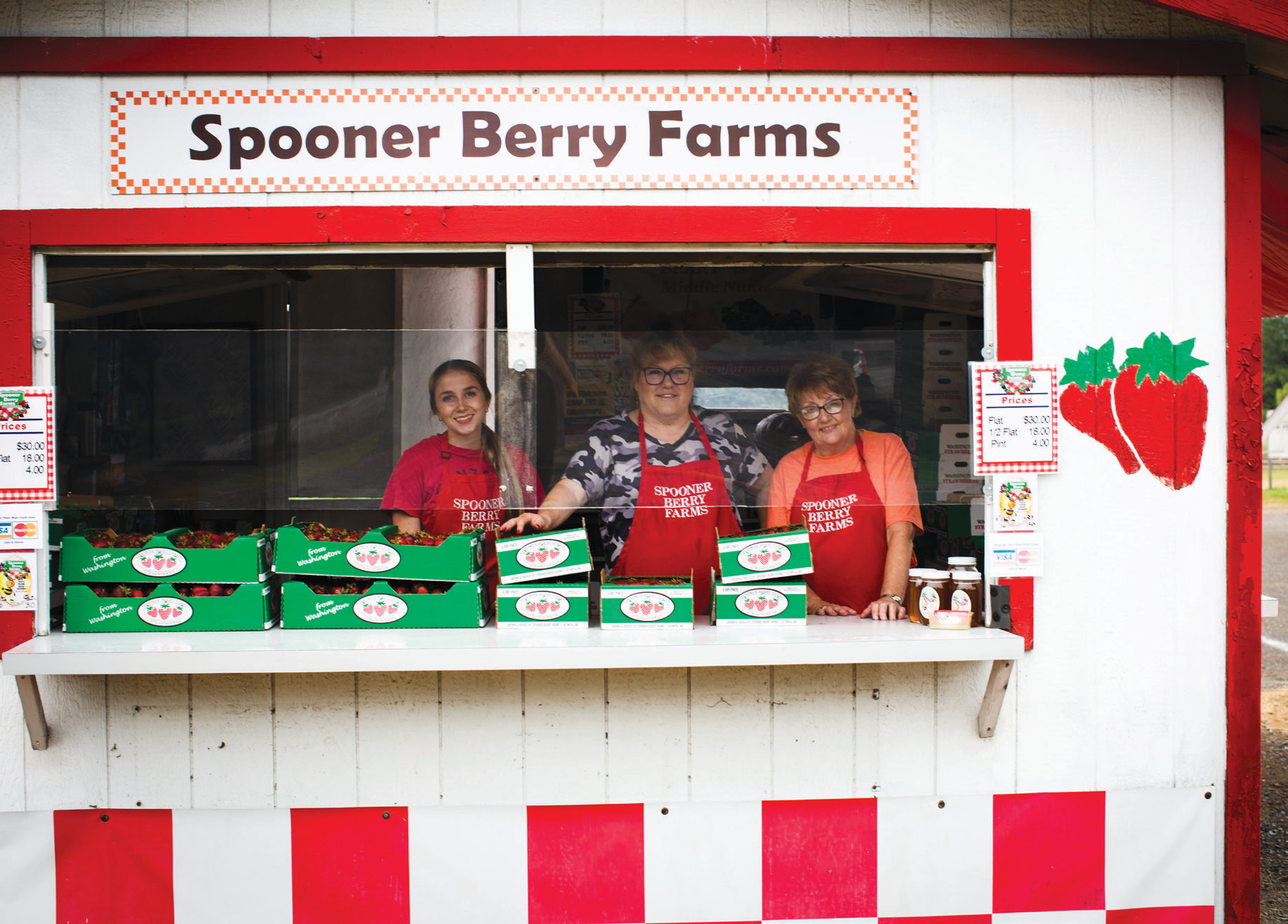 A roadside stand nearby sells fresh Spooner berries.
