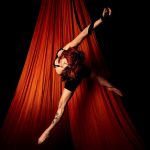 Olympia aerial artist Giselle performs in her home studio.
