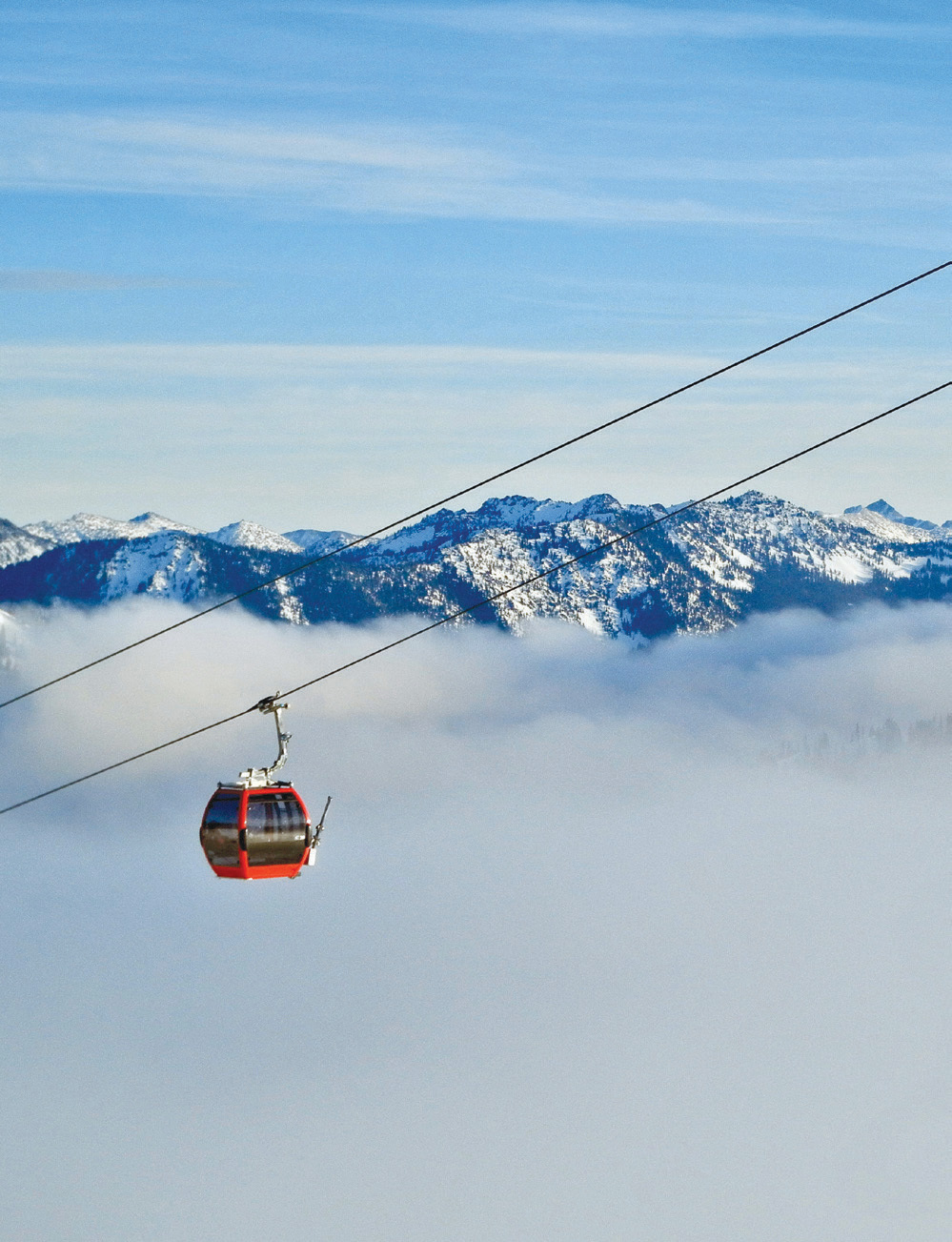Your own gondola up Crystal Mountain in the winter is a fantastic place to pull your sweetie in tight.
