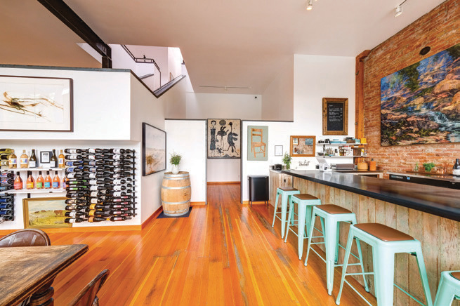 The wine bar offers local wines and beers.