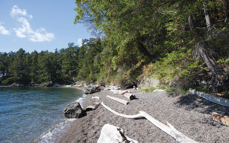 Obstruction Pass State Park has one of the few public beaches on the island.