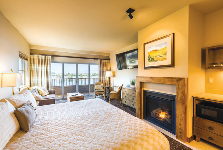 Cozy up with an in-room fireplace.