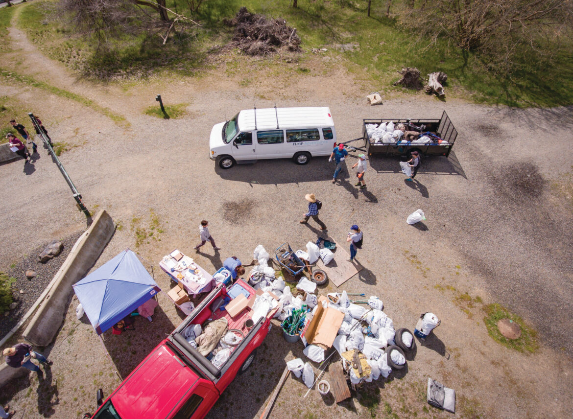 Ninety volunteers removed 3,200 pounds of trash during a Spokane Riverkeeper public river cleanup event in 2022.