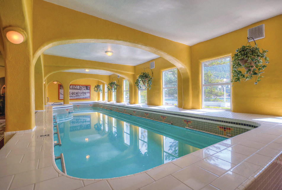 Rosario Resort’s indoor pool in the historic Moran Mansion.