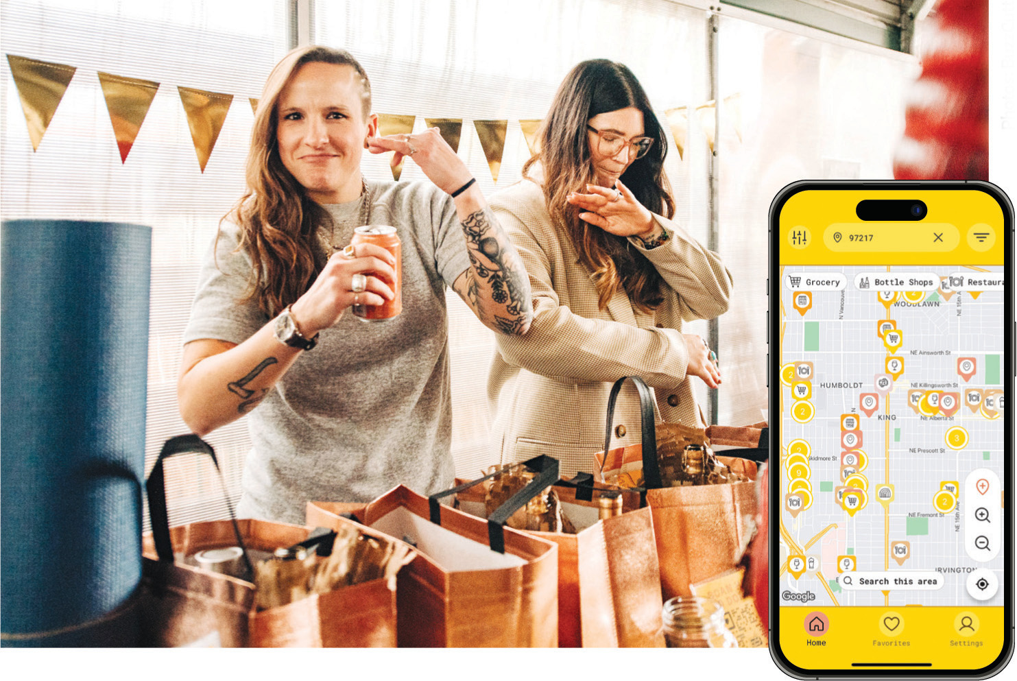 Sarah (left) and Olivia Sears are the minds behind BuzzCutt, an app that helps users discover bars, bottle shops, grocery stores and more catering to the nonalcoholic lifestyle.